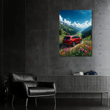 Toyota Highlander Red SUV Mountain Valley