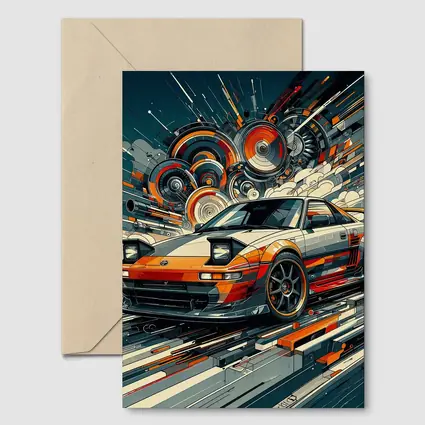 Toyota MR2 Abstract Geometric Art Print