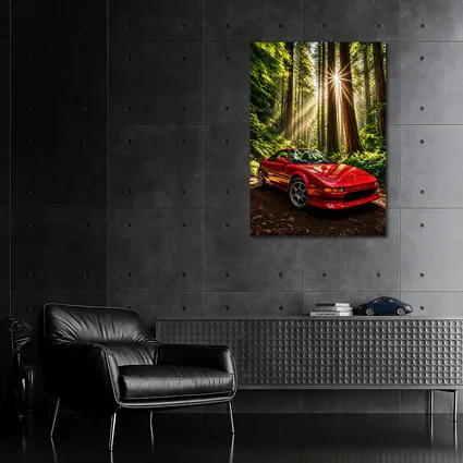 Toyota MR2 Parked in Sunlit Forest