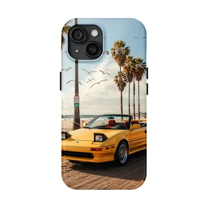 Toyota MR2 Yellow Convertible Beach Scene