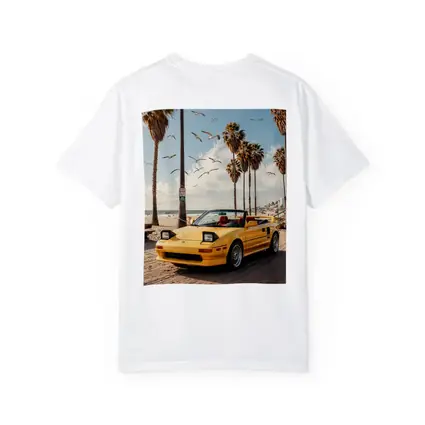 Toyota MR2 Yellow Convertible Beach Scene