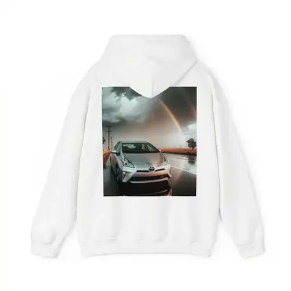 Toyota Prius Silver Car Rainy Road Rainbow