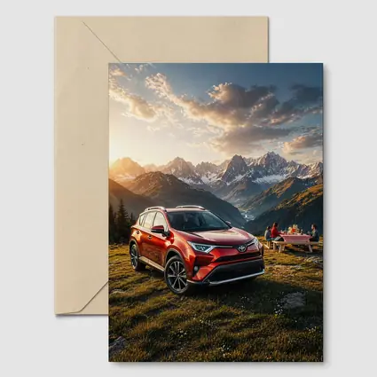Toyota RAV4 Parked in Mountain Sunset