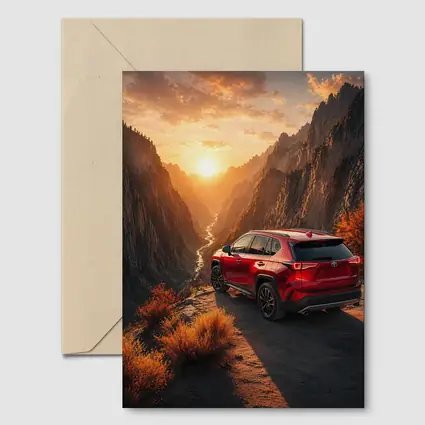 Toyota RAV4 Red SUV Canyon Sunset
