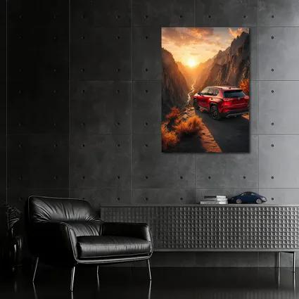 Toyota RAV4 Red SUV Canyon Sunset