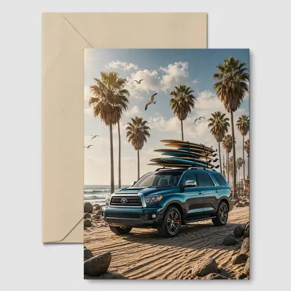 Toyota Sequoia SUV Parked at Sunny Beach