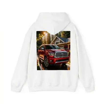 Toyota Sequoia Red SUV Suburban Driveway