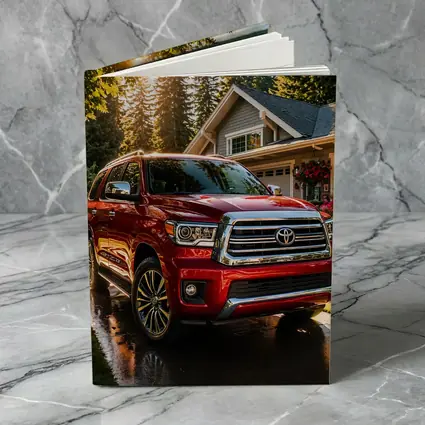 Toyota Sequoia Red SUV Suburban Driveway