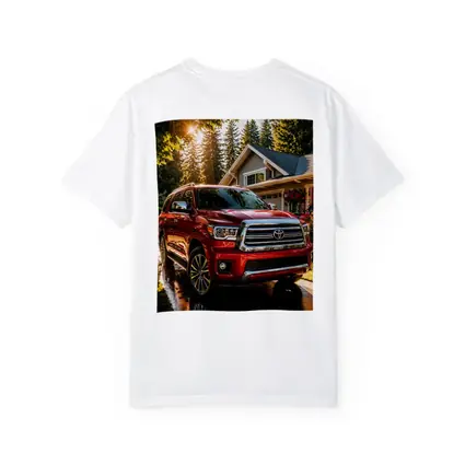 Toyota Sequoia Red SUV Suburban Driveway