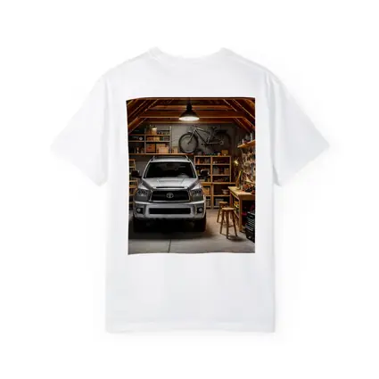 Toyota Sequoia Parked Inside Rustic Garage