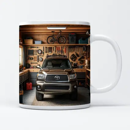 Toyota Sequoia SUV Parked Inside Garage