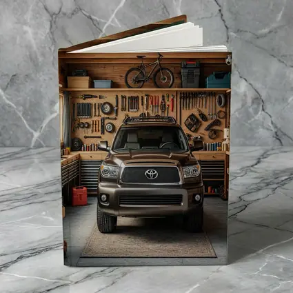 Toyota Sequoia SUV Parked Inside Garage