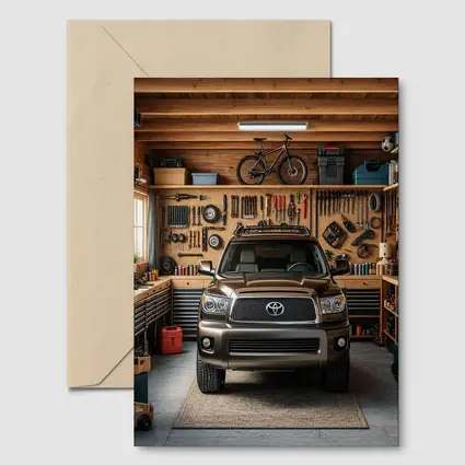 Toyota Sequoia SUV Parked Inside Garage