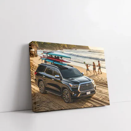 Toyota Sequoia SUV Parked On Beach