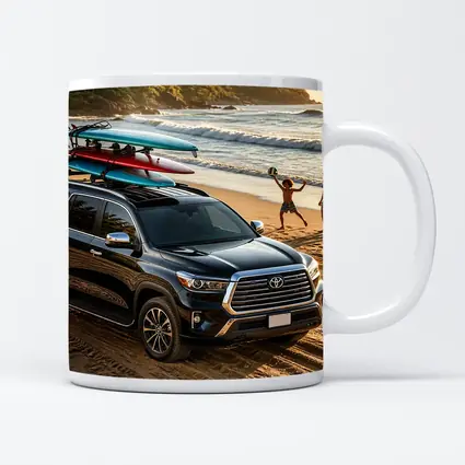 Toyota Sequoia SUV Parked On Beach