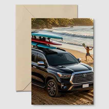 Toyota Sequoia SUV Parked On Beach