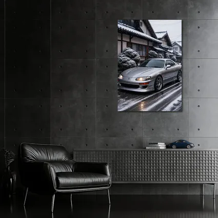 Toyota Soarer Silver Coupe Snowy Japan Street