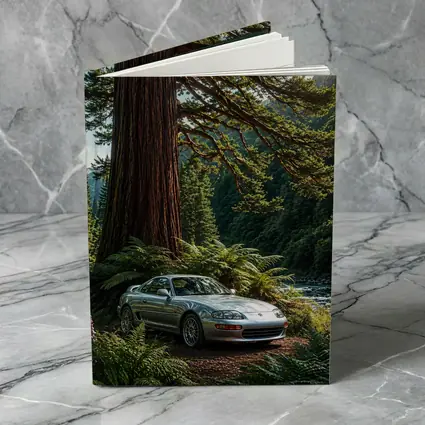 Toyota Supra Silver Coupe Forest River Setting
