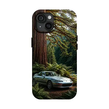 Toyota Supra Silver Coupe Forest River Setting