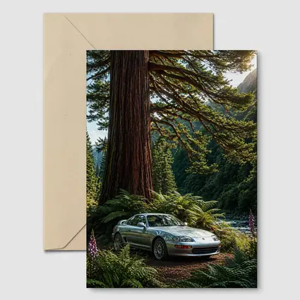 Toyota Supra Silver Coupe Forest River Setting