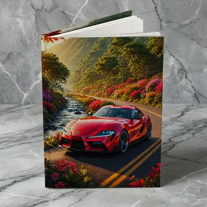 Toyota Supra Red Sports Car Mountain Road