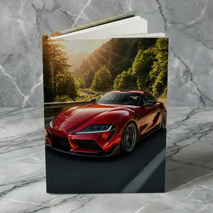 Toyota Supra Red Sports Car Mountain Road
