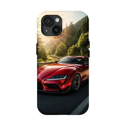 Toyota Supra Red Sports Car Mountain Road