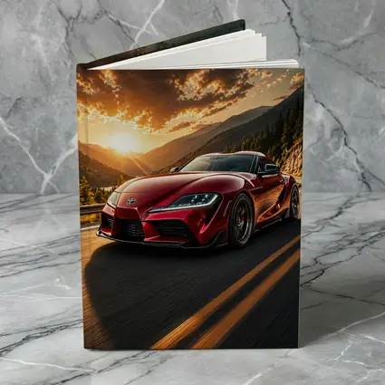 Toyota Supra Red Mountain Sunset Drive