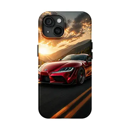 Toyota Supra Red Mountain Sunset Drive