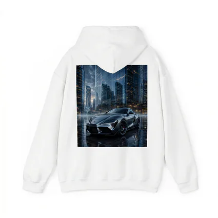 Toyota Supra Silver City Buildings Rainy Night