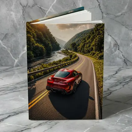 Toyota Supra Red Sports Car Mountain Road