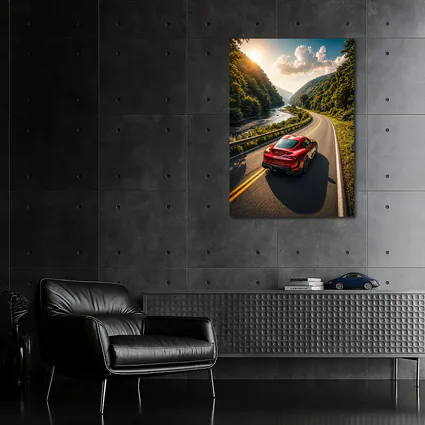 Toyota Supra Red Sports Car Mountain Road
