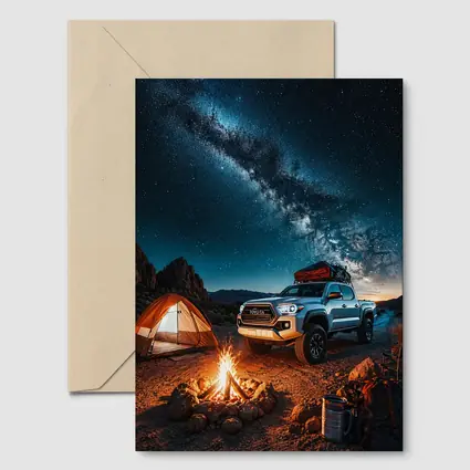 Toyota Tacoma Desert Night Camping Scene
