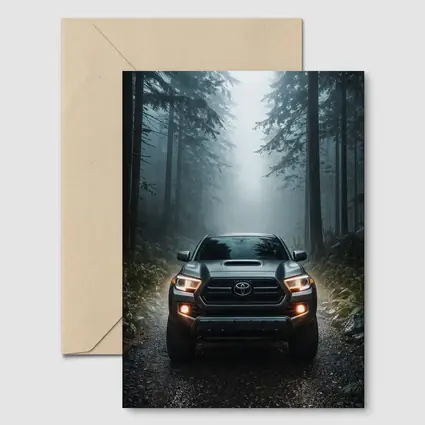 Toyota Tacoma Truck Foggy Forest Trail