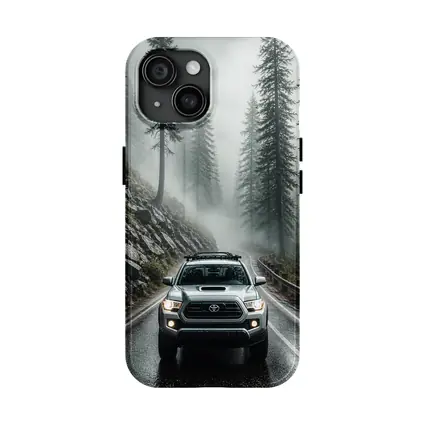 Toyota Tacoma Truck Rainy Foggy Forest Road