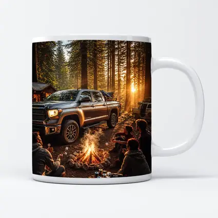 Toyota Tundra Truck Forest Campfire Friends