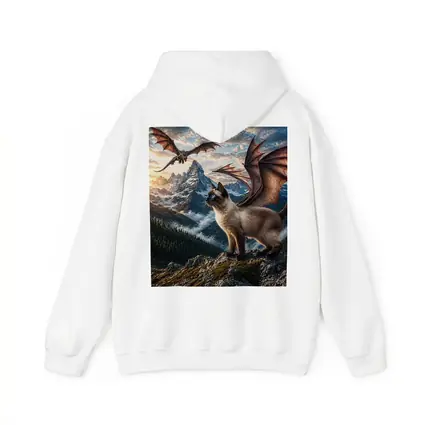 Siamese Cat Dragon Wings Mountain Sunset Fantasy