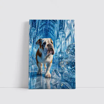 English Bulldog In Crystal Ice Palace