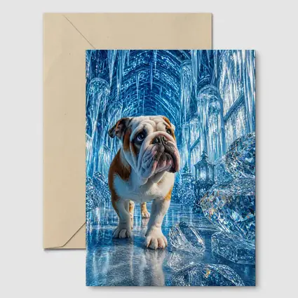 English Bulldog In Crystal Ice Palace
