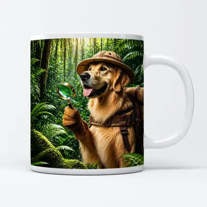 Golden Retriever Explorer Dog in Jungle