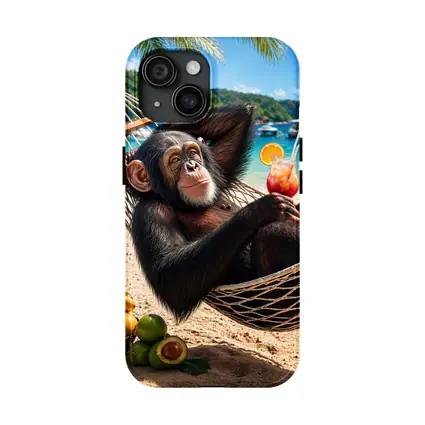 Chimpanzee Relaxing in Hammock Beach Cocktail