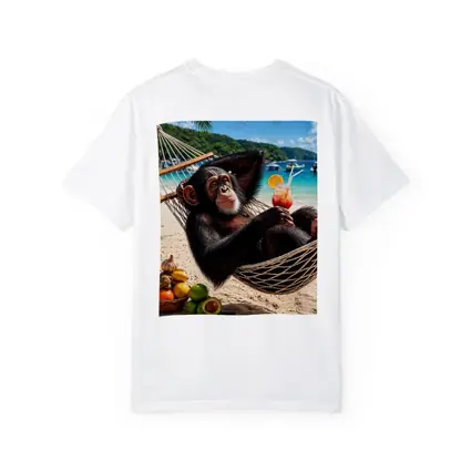 Chimpanzee Relaxing in Hammock Beach Cocktail