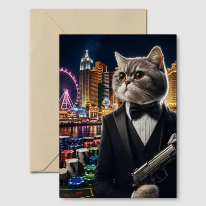 British Shorthair Cat Tuxedo Las Vegas Casino