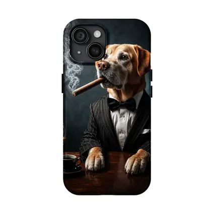 Labrador Retriever Tuxedo Godfather Dark Background