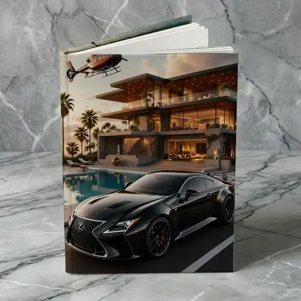 Lexus RC Black Supercar Luxury Villa Sunset