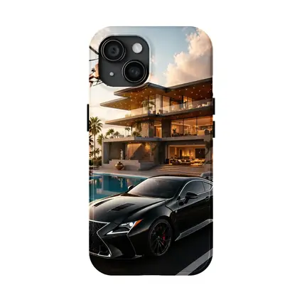 Lexus RC Black Supercar Luxury Villa Sunset