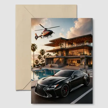 Lexus RC Black Supercar Luxury Villa Sunset