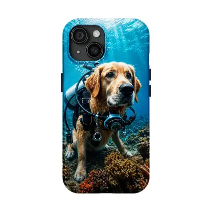 Golden Retriever Scuba Diver Underwater Coral Reef