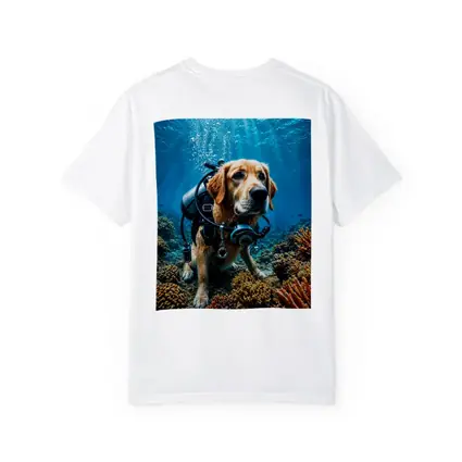 Golden Retriever Scuba Diver Underwater Coral Reef