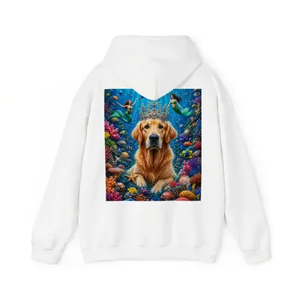 Golden Retriever King Underwater Mermaids Coral Reef